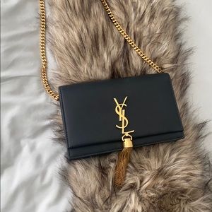 YSL Kate Smooth Calf Tassle Chain Wallet